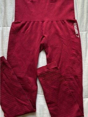 Gymshark Kids Wine Red Seamless Leggings